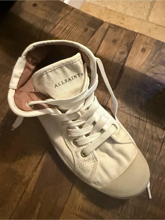 All Saints Shoes - AllSaints Women's Off-White Canvas High-Top Sneaker
